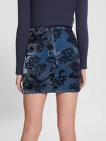 Ernesta Embellished Velvet Skirt