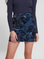 Ernesta Embellished Velvet Skirt