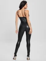 Lottie Faux-Leather Jumpsuit