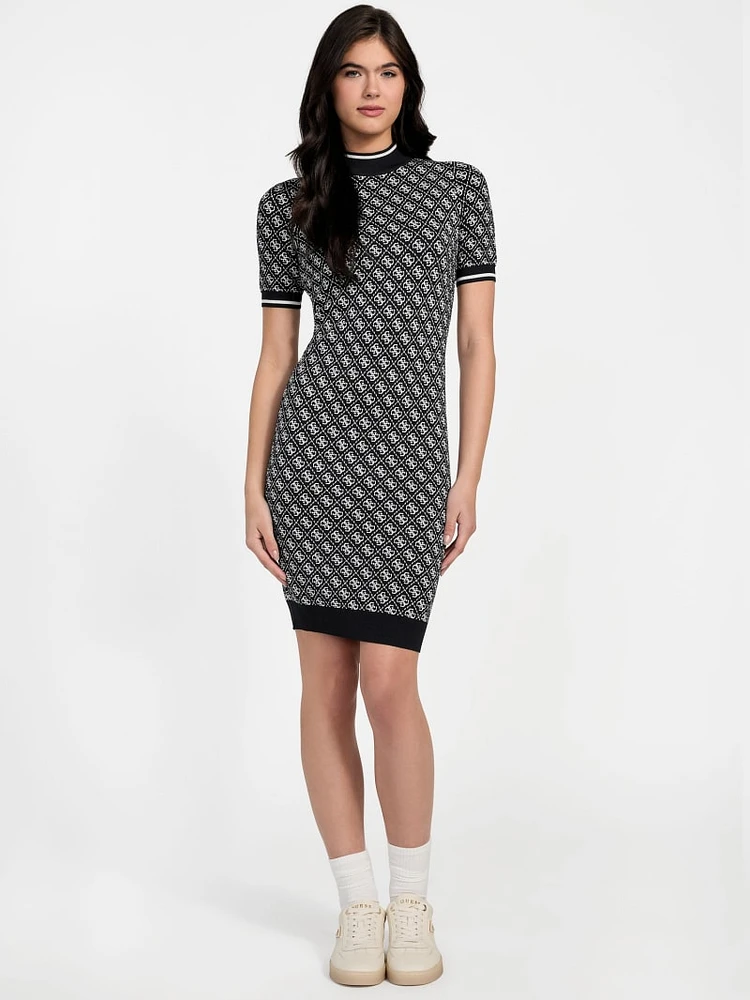 Lise Turtleneck Logo Sweater Dress