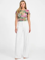 Eco Amaya Printed Mesh Top