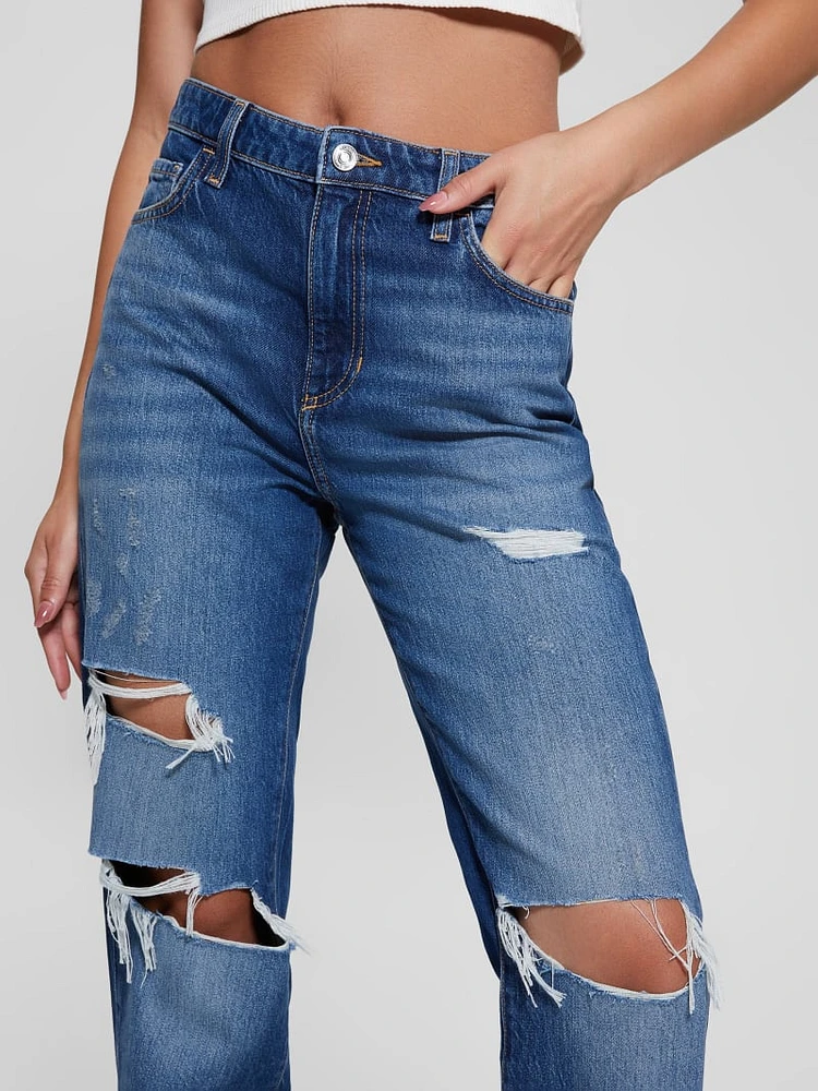 Eco Relaxed Straight Destroyed Jeans