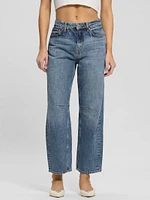 Eco High-Rise Barrel Leg Denim Jeans