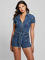 Eco Deana Belted Denim Romper