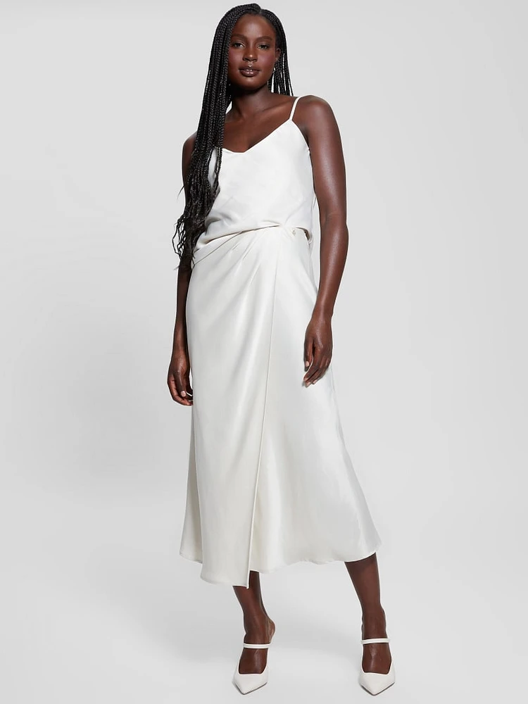 Eco Anastasia Midi Satin Skirt