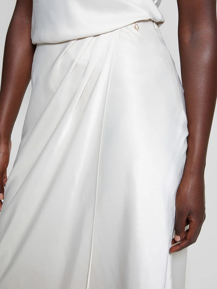 Eco Anastasia Midi Satin Skirt