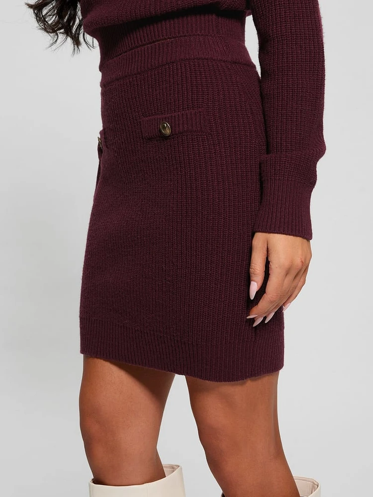 Zylee Wool-Blend Sweater Skirt