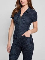 Eco Yuri Printed Denim Jumpsuit