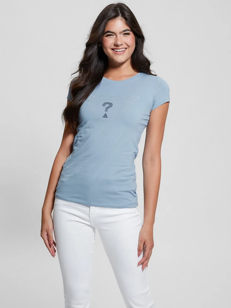 Eco Maze Rhinestone Triangle Logo Tee