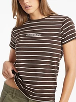 Classic Embroidered Logo Striped Tee