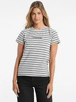 Classic Embroidered Logo Striped Tee