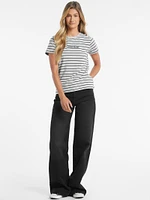Classic Embroidered Logo Striped Tee