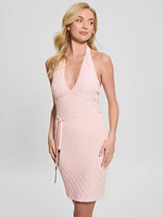 Lucia Belted Wavy Sweater Dress
