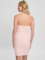Lucia Belted Wavy Sweater Dress