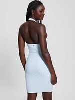 Lucia Belted Wavy Sweater Dress
