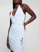 Lucia Belted Wavy Sweater Dress