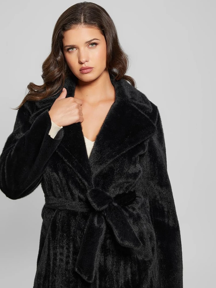 Ada Longline Faux-Fur Coat