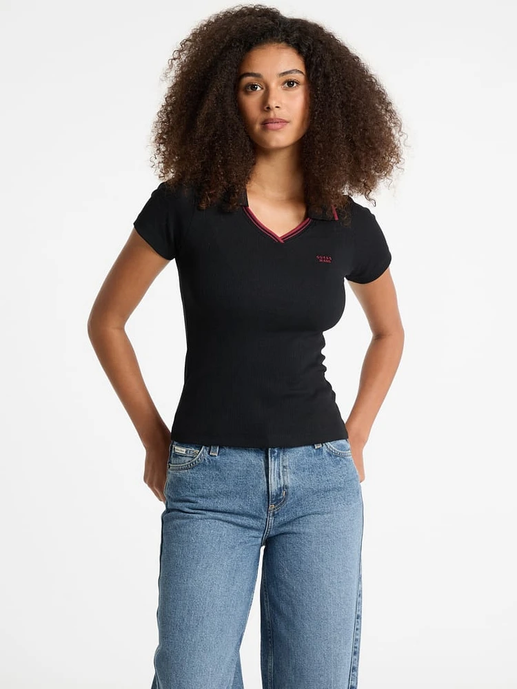 Slim Embroidered Logo Polo