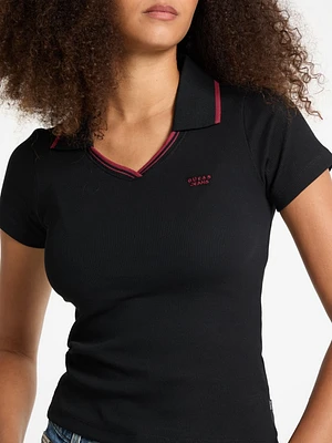 Slim Embroidered Logo Polo