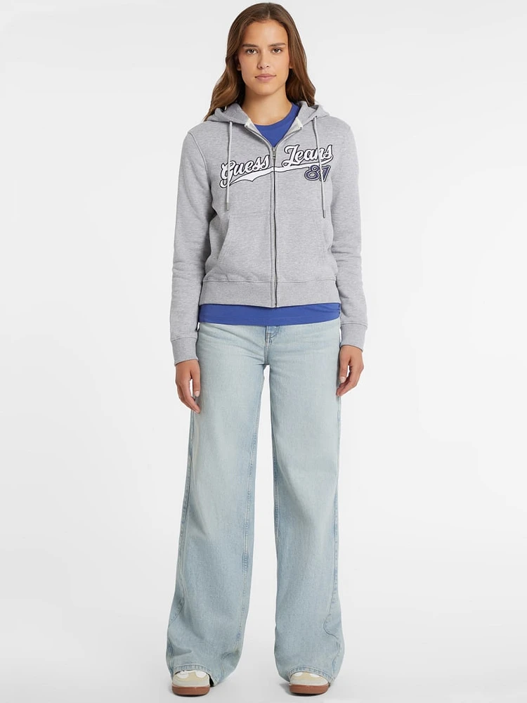 Classic Logo Patch Zip-Up Hoodie