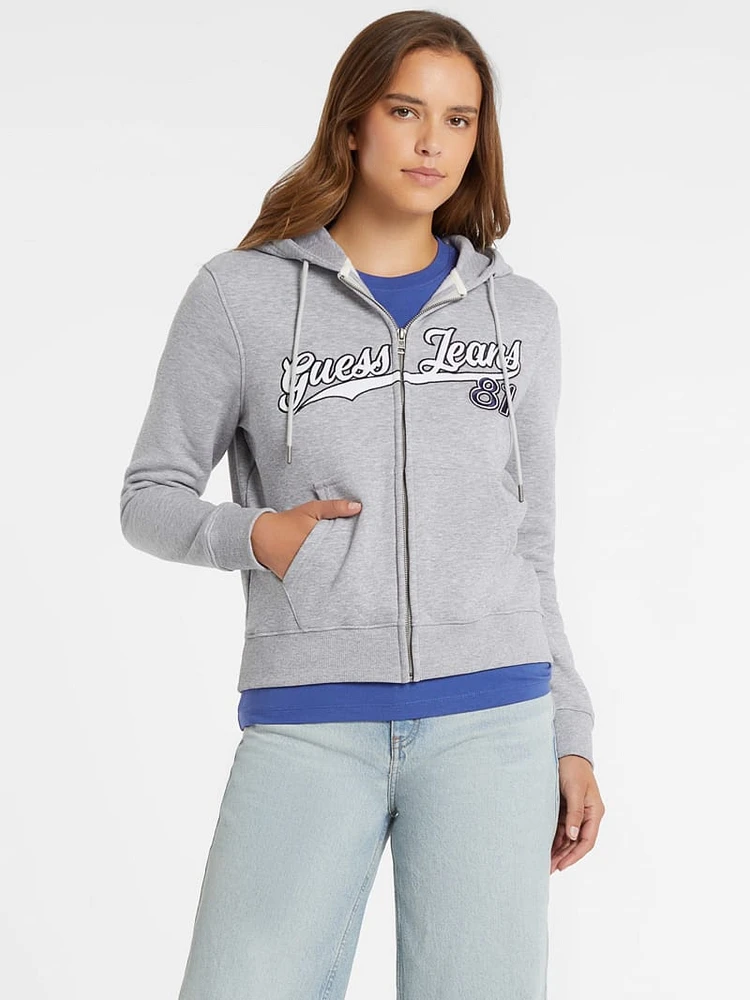 Classic Logo Patch Zip-Up Hoodie