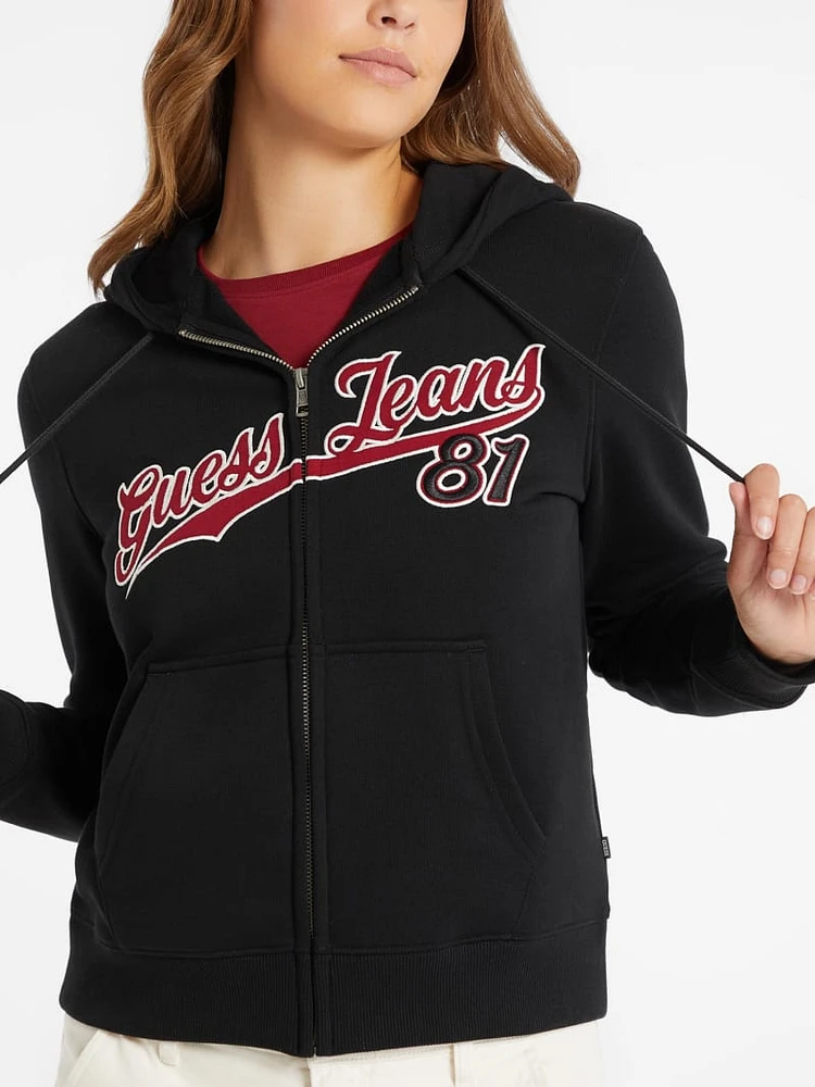 Classic Logo Patch Zip-Up Hoodie