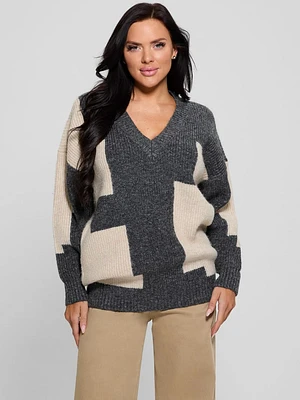 Intarsia Color-Block Sweater