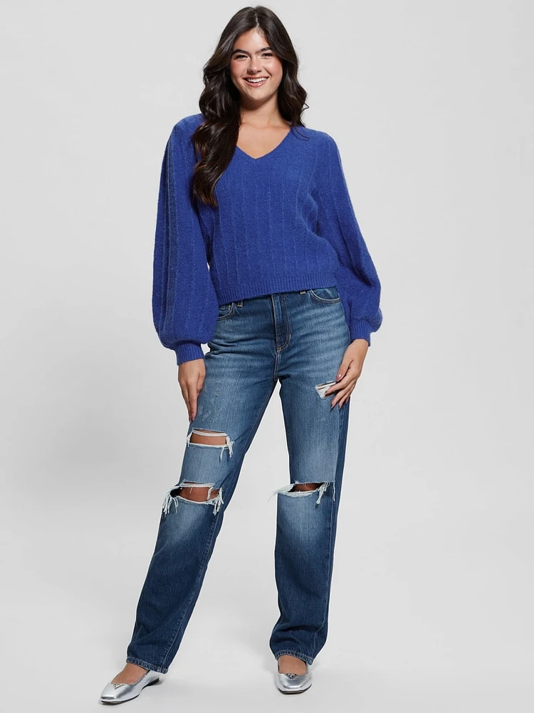 Madeline Textured V-Neck Sweater