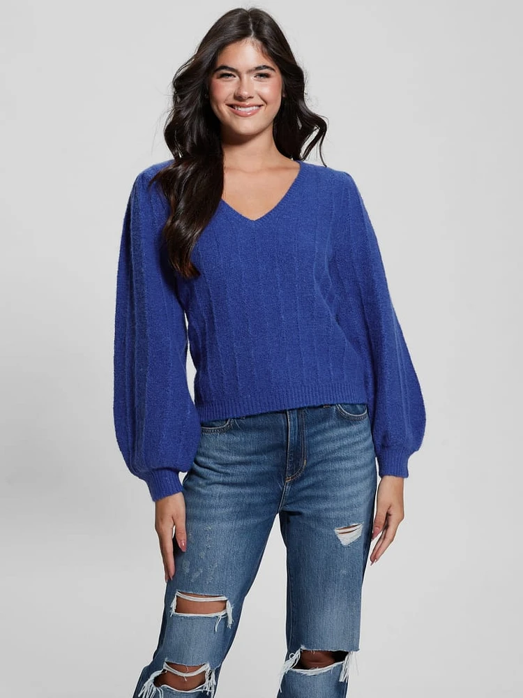 Madeline Textured V-Neck Sweater