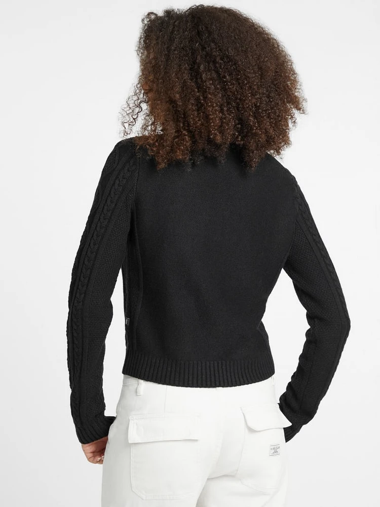 Wool-Blend Cable-Knit Sweater