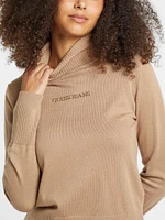 Silk and Wool-Blend Turtleneck Logo Sweater