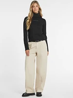 Silk and Wool-Blend Turtleneck Logo Sweater