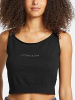 Silk and Wool-Blend Scoop Logo Sweater Tank