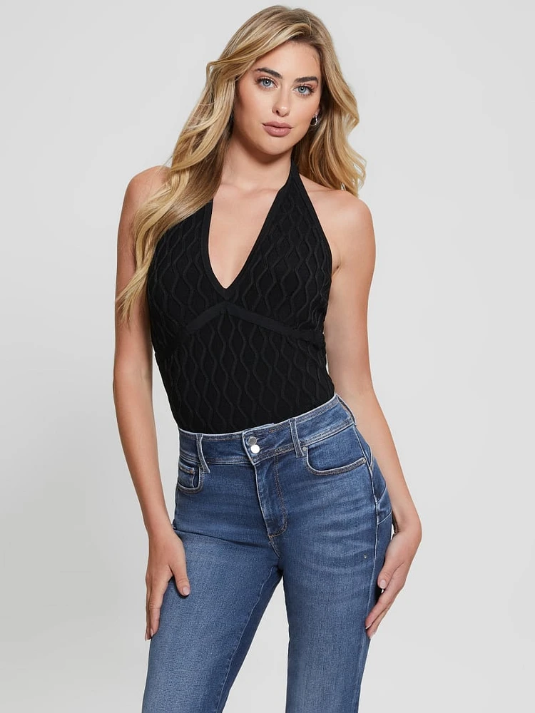 Lucia Wavy Sweater Halter Top