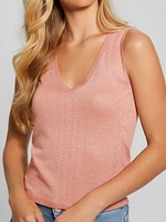 Janine Rhinestone Sweater-Knit Top