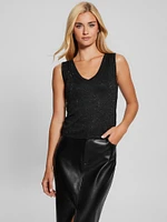 Janine Rhinestone Sweater-Knit Top