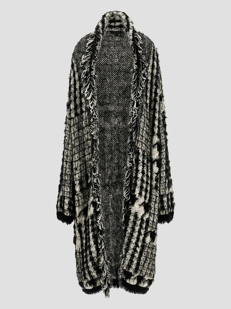 Lee Fringed & Patchwork Long Cardigan