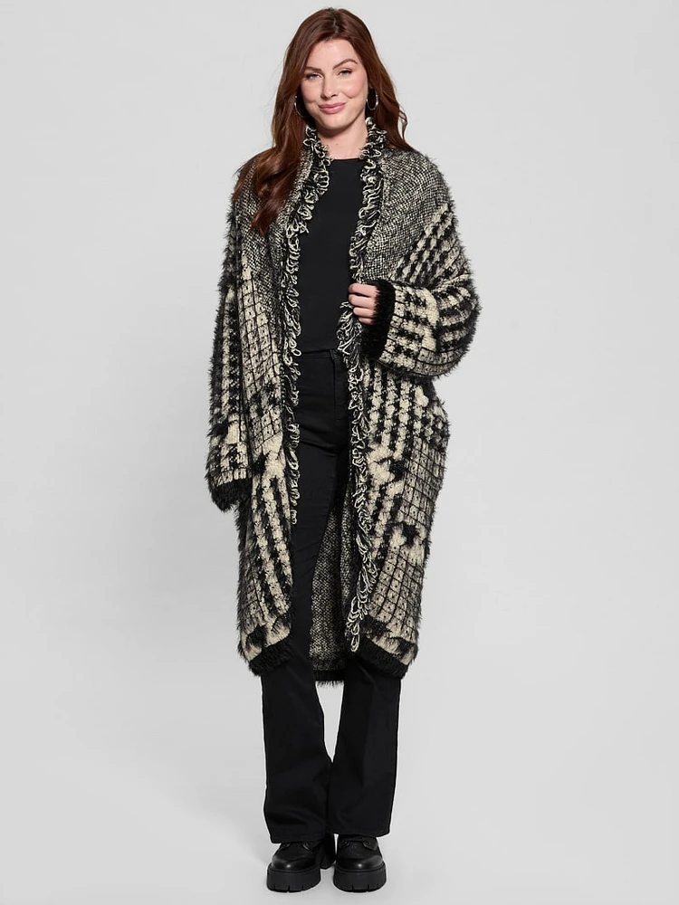 Lee Fringed & Patchwork Long Cardigan