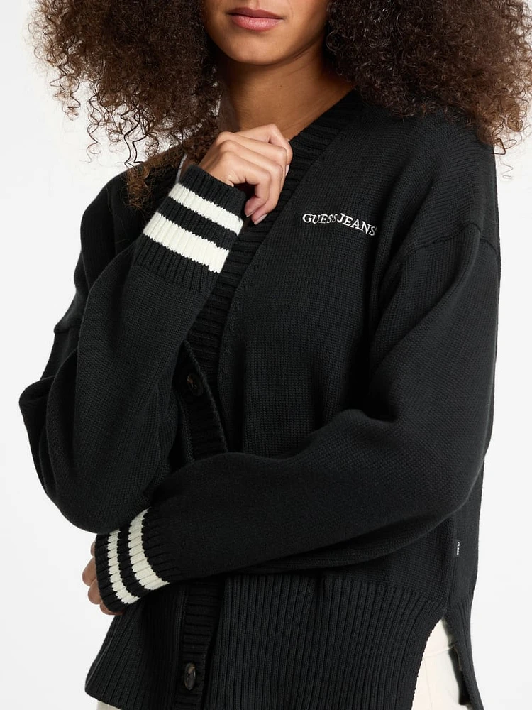 Embroidered Logo Varsity Cardigan