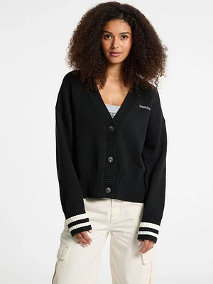 Embroidered Logo Varsity Cardigan