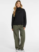 Wool-Blend Turtleneck Logo Sweater