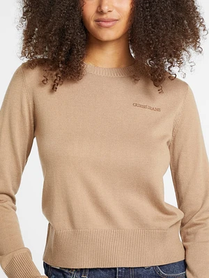 Silk and Wool-Blend Crew Logo Sweater