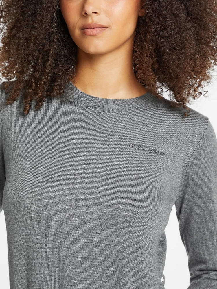 Silk and Wool-Blend Crew Logo Sweater