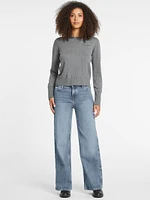 Silk and Wool-Blend Crew Logo Sweater