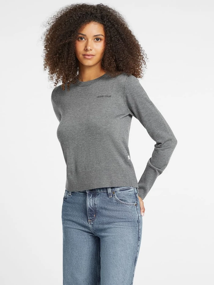 Silk and Wool-Blend Crew Logo Sweater