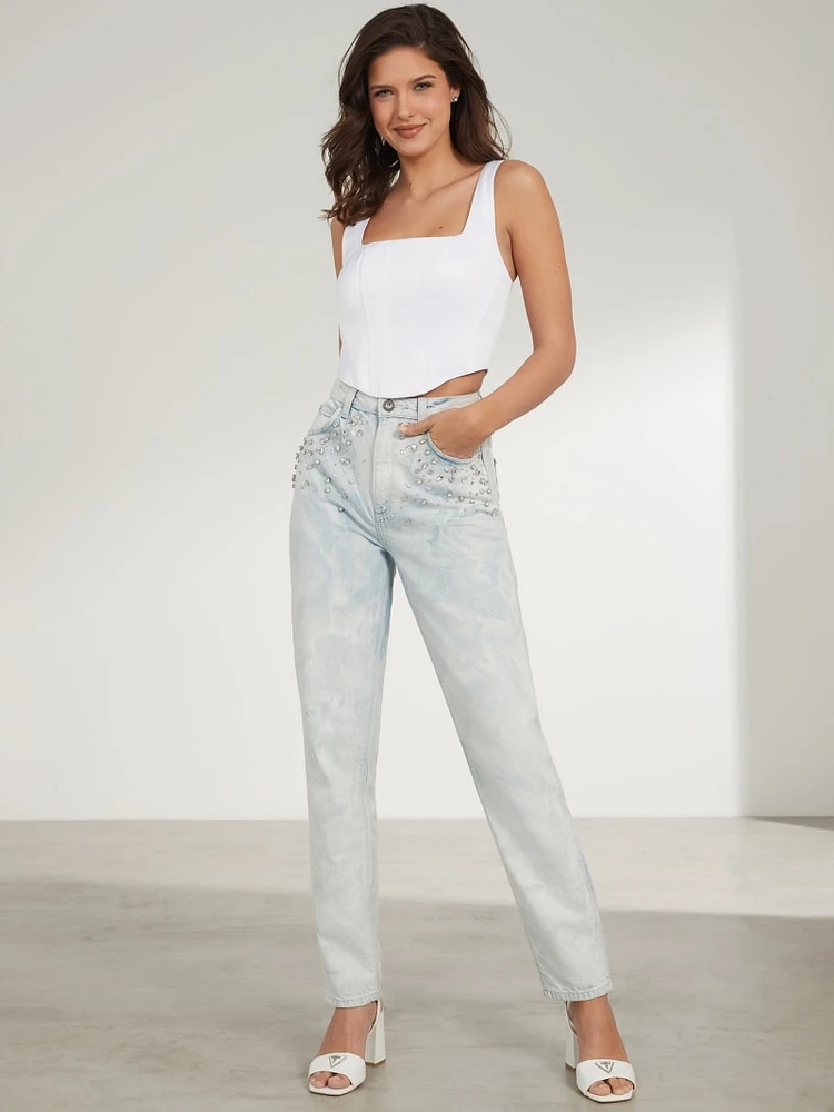 Mom Rhinestone Jeans