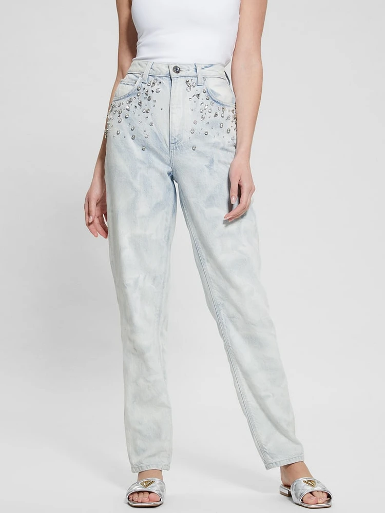 Mom Rhinestone Jeans