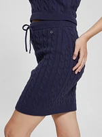 Cable-Knit Mini Sweater Skirt