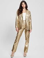 Ambra Metallic Faux-Leather Pants