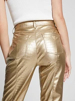 Ambra Metallic Faux-Leather Pants